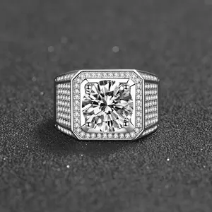 Men's 2.0ct Moissanite Ring – 925 Sterling Silver Non Tarnish Jewelry, Luxury Engagementrings, Men's Jewelry & Accessories