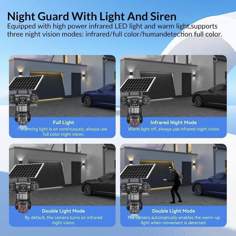 10X Zoom 3 Lens 6K 9MP Wireless WiFi Outdoor Security Camera - 360 PTZ, IP66 Waterproof, Color Night Vision, 2-Way Talk & Motion Tracking | for Valentine’s Day Gift