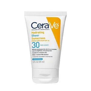 CeraVe Hydrating Sheer Sunscreen SPF 30 for Face & Body 3oz 3oz