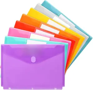 8 Pack Binder Organizer, Plastic Binder Pockets for 3 Ring Binder, Binder Folders with Label for School Supplies and Documents, Letter Size,
