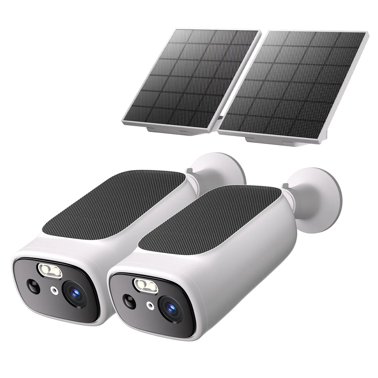 2K Solar Camera Outdoor Wireless-5/2.4Ghz WiFi Cameras for Home Security, AI Motion Detection, Color Night Vision, SD Card/Cloud Storage, Waterproof, Compatible with Alexa/Google Home (2 Camera) fungadget  shop batterypowered