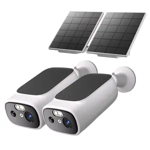 2K Solar Camera Outdoor Wireless-5/2.4Ghz WiFi Cameras for Home Security, AI Motion Detection, Color Night Vision, SD Card/Cloud Storage, Waterproof, Compatible with Alexa/Google Home (2 Camera) fungadget  shop batterypowered