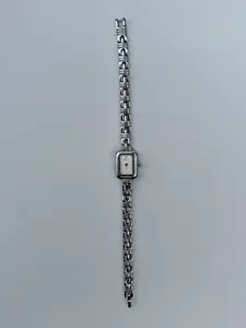 Vintage Inspired Silver Rectangle Dainty Women Watch Small Face