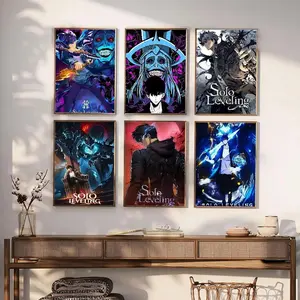 S-Solo L-Leveling Anime Canvas Poster Prints Wall Sticker Painting Bedroom Living Room Decoration Office Home Self Adhesive