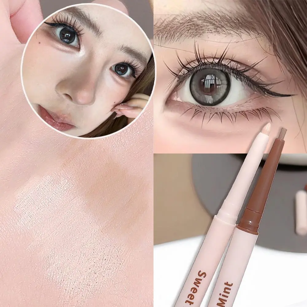 Dual-Ended Aegyosal Pen 2-in-1 Natural Brightener & Shadow Liner Waterproof Nature Under Eye Highlighter Lower Lash Makeup