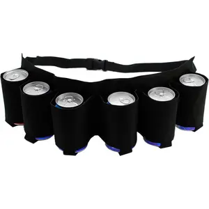 Generic Beer Belt,Beer Soda Belt Holster Adjustable 6 Pack Beer Belt Bottle Holders Beer Bottle Belt Holder for Men Women, Perfect for Barbeque,Camping, Outdoor Sports Hiking and Gift-Giving (Black)