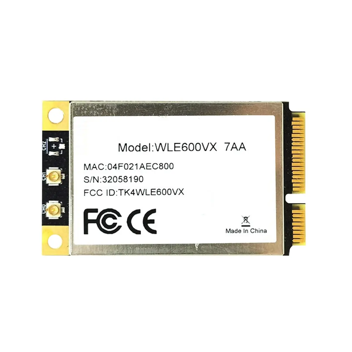 WLE600VX Compact Form WiFi Adapter for Linux OS, QCA9882 Mini PCI Express Card, 802.11ac Dual Band 2.4/5GHz Module, Supports OpenWrt and Dynamic Frequency Selection, 2X U.fl, 2X2 Mimo Technology, Pcb Metal, 1 X Wireless Network Card