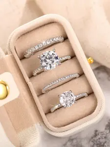 Women's Copper Engagement Ring Set, Casual Style Jewelry Gift Box Included, Perfect for Weddings, Anniversaries & Parties