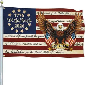 [Made in US] 250 Year American Anniversary Flag 250 Merchandise Decorations 250th Anniversary USA Flag Patriotic Betsy Ross 4th of July We The People 1776 Yard Flags for Outside 3x5 Ft