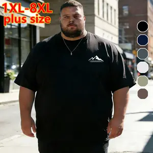 Extra-large plus-size men's T-shirt  summer minimalist solid color casual top. Versatile and comfortable short-sleeve tee for everyday wear and multiple occasions. A practical item that pairs easily; essential for fitness training and holiday gifts.