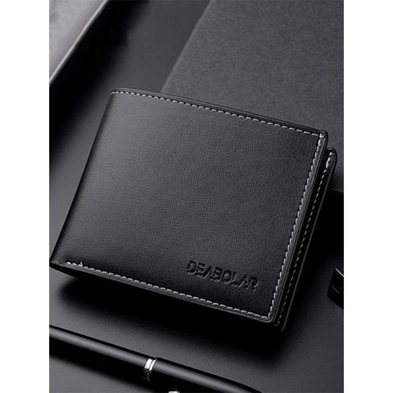 Men's Business Fashion Bifold Wallet, Simple Style Plain Color Wallet, Casual Trendy Wallet for Work & Daily Use