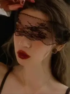 Lace Eye Mask, Sexy Accessory, Hollow Out Veil, Face Veils, Fashion Accessories for Party, Daily Clothing Decor, Trendy All-match & Exquisite Face Coverings Accessories for Birthday Gift