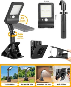 Outdoor Solar Lights,Motion Sensor Clip On Outdoor Lights, 60 LEDs 600LM Solar Fence Lights Outdoor Waterproof LED,Solar Lights for Chain Link Fence,Deck, Gutter,Camping