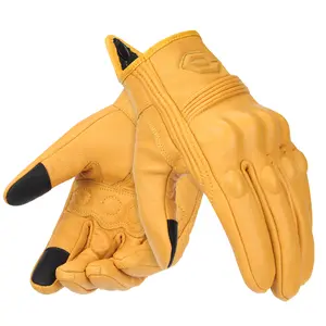 Motorcycle Riding Yellow Gloves Touch Screen Anti Slip And Wear-resistant Full Finger Sports Gloves Motorcycle Outdoor Gloves
