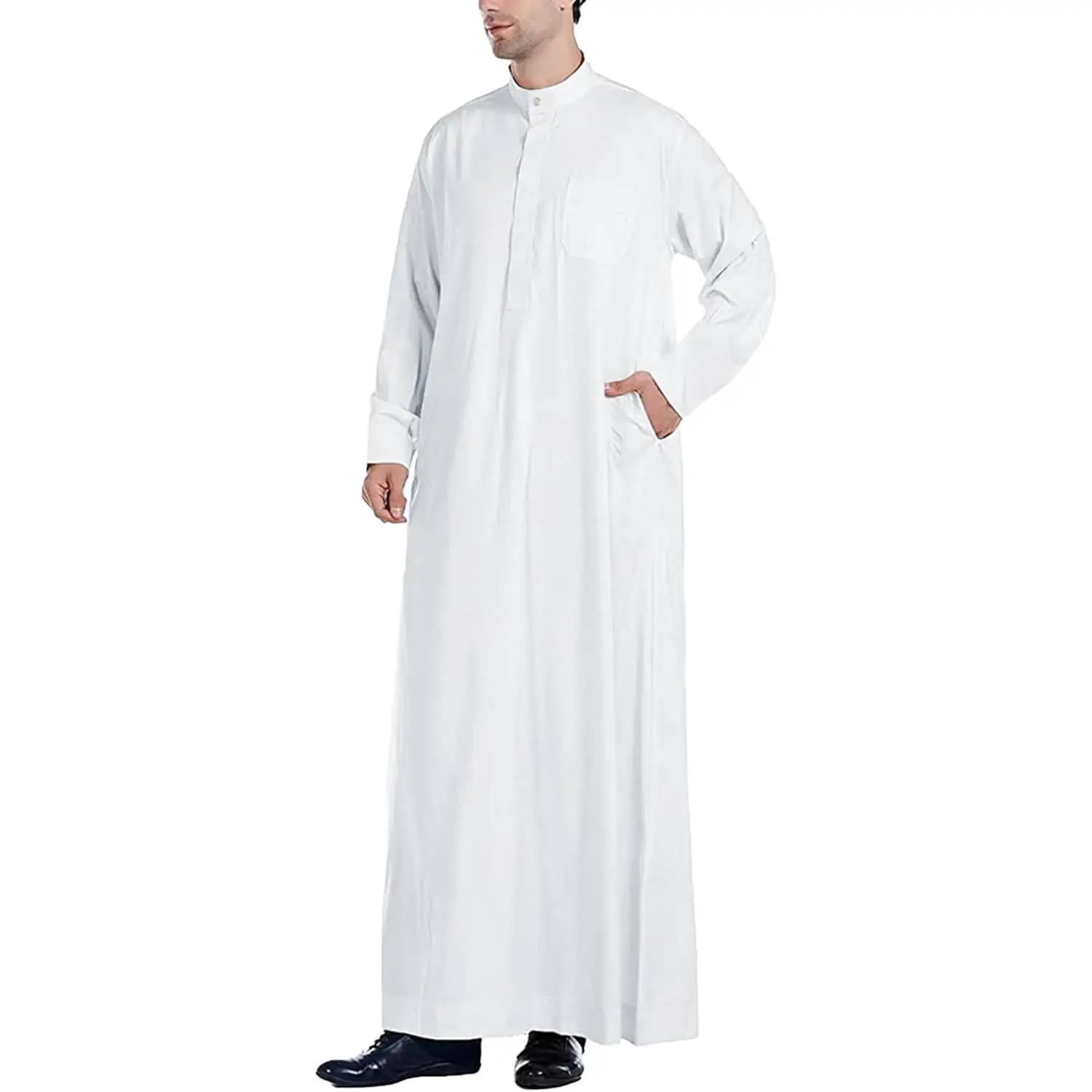 Men Islamic Caftan Big and Tall Kaftan with Pocket Mens Arab Kaftan