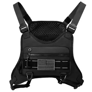 Outdoor Running Chest Pack, Water Resistant Tactical Vest Bag for Hiking Cycling Gym Workouts