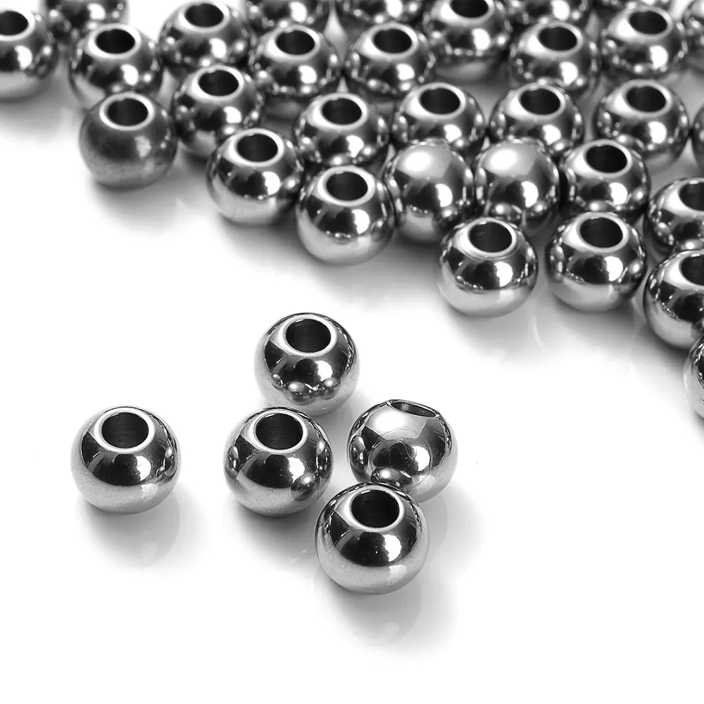 50 Pcs Stainless Steel Crimp Beads 3mm 4mm 6mm Silver Tone for Jewelry Making DIY Bracelet Necklace Crimping Supplies
