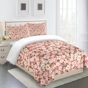 Floral Print Bedding Set, Including 1 Count Quilt Cover & 1/2 Counts Pillowcase without Filler, Soft Comfortable Bedding Set for Home Bedroom