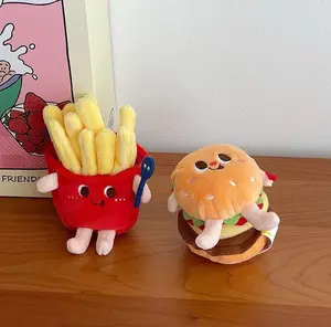 Cute Plush Keychains with Fries,Burgers, Edges for Goodie Bags and Events Fun for Boys and Girls and Teens