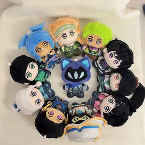 Cute Valorant Game Character Plush Keychain Set, Multi‑Style Agent Chibi Doll Bag Charms, Kawaii FPS‑Game‑IP Embroidered Pendants