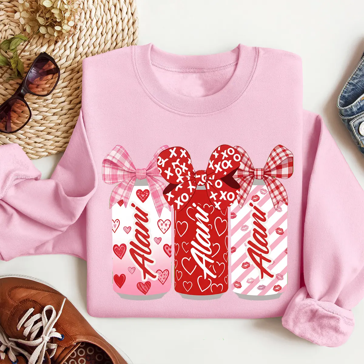Valentine Soda Valentine Shirt, Retro Alani Nu Can Coquette Bow Shirt, Cute Valentine Day, Coqutte Bow Valentine Soda Can, Couple Gift Sweatshirt, Heart Hoodie, Anniversary Day Gift, Christmas Gift