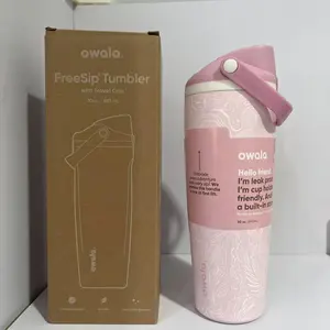 New Owala-style straw cup, straight body, handheld, insulated, stylish for outdoor and car use.