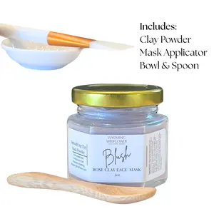 Blush Clay Face Mask Kit - 26 Masks | Detoxifying | Organic Clay | Applicator | Moisturizing | Removes Dirt