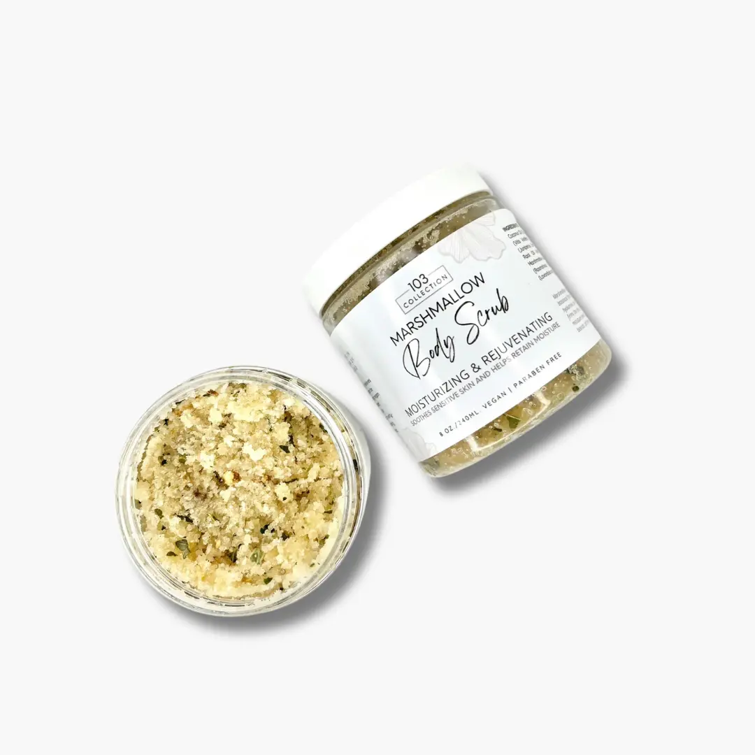 Vegan Marshmallow Body Scrub Body Care Acne Daily Exfoliant Gentle Moisturize Exfoliant Exfoliant Organic sugar  scrub Exfoliate Fragrance