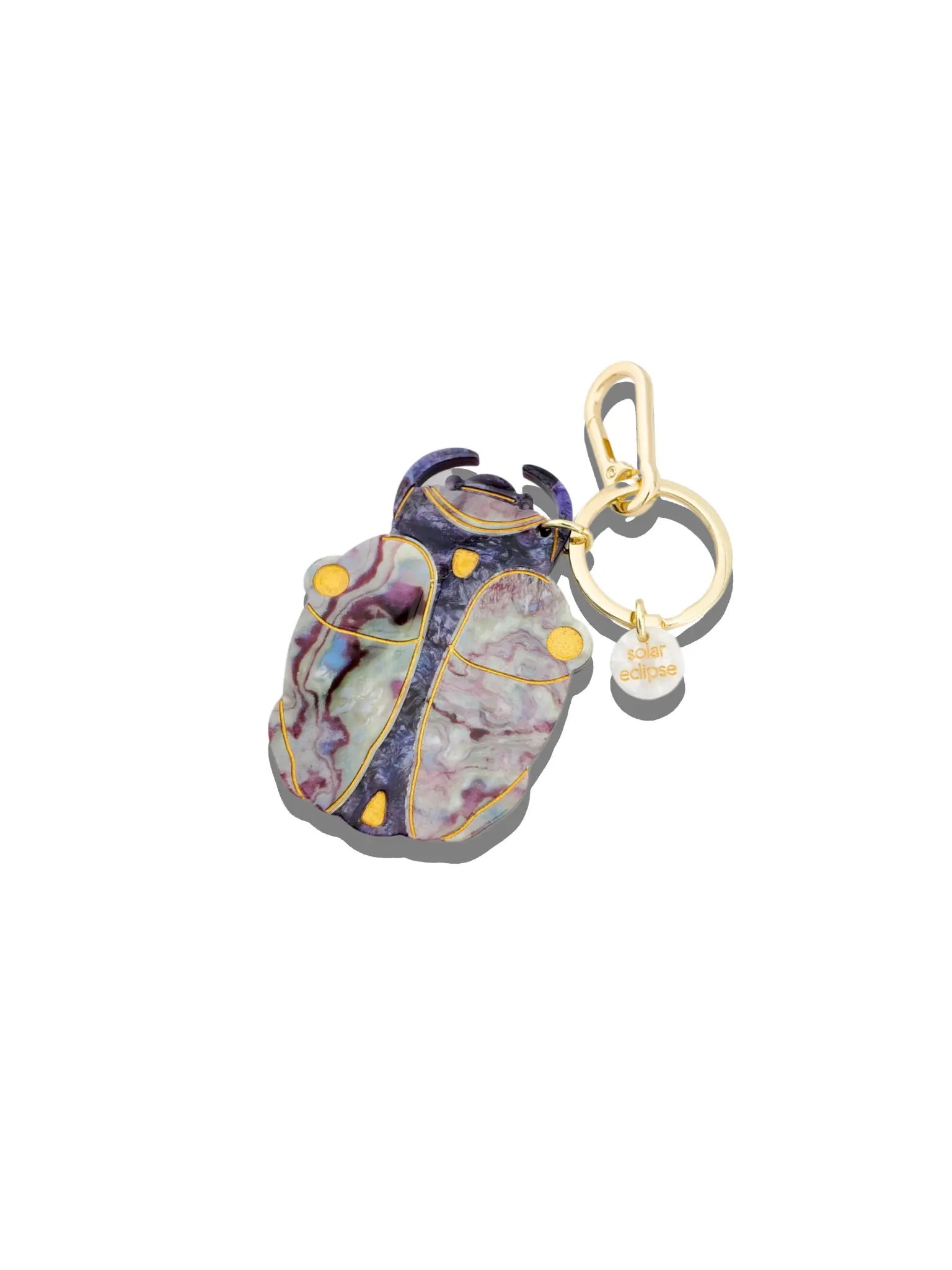 Hand-painted Beetle Bag Charm + Keychain | Eco-Friendly