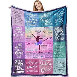 Dancer Gifts Blanket 60’’x50’’, Dance Recital Gifts for Girls/Teens/Dance Teachers/Dance Team, Ballet Dance Teacher Appreciation Gifts, Best Birthday Gifts for Dance Lover Throw Blanket