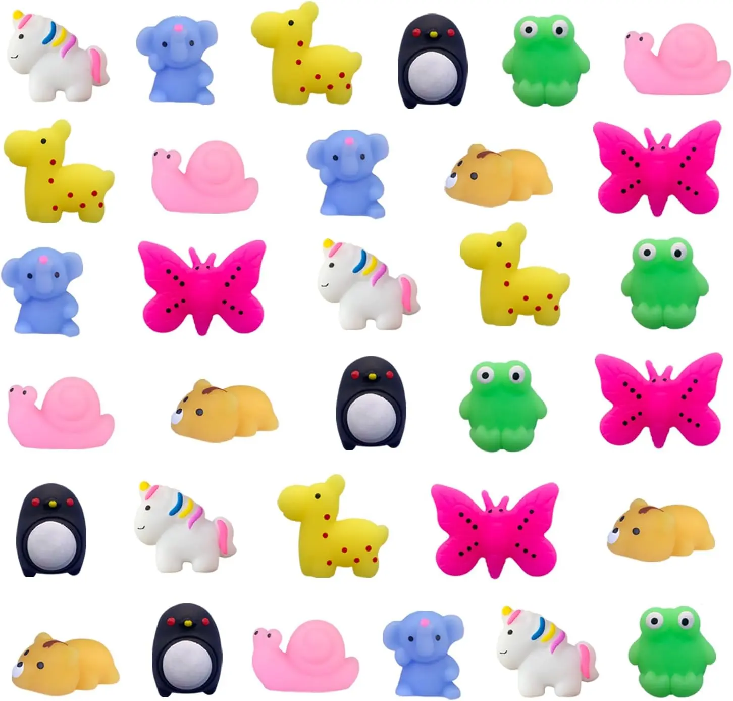 32 Pack Mochi Squishy Toys for Kids, Mini Animal Mochi Squishies, Soft Sensory Fidget Toys, Party Favors, Classroom Prizes, Treasure Box Rewards, Goodie Bag Fillers, Birthday, Valentine's Day & Christmas Gifts