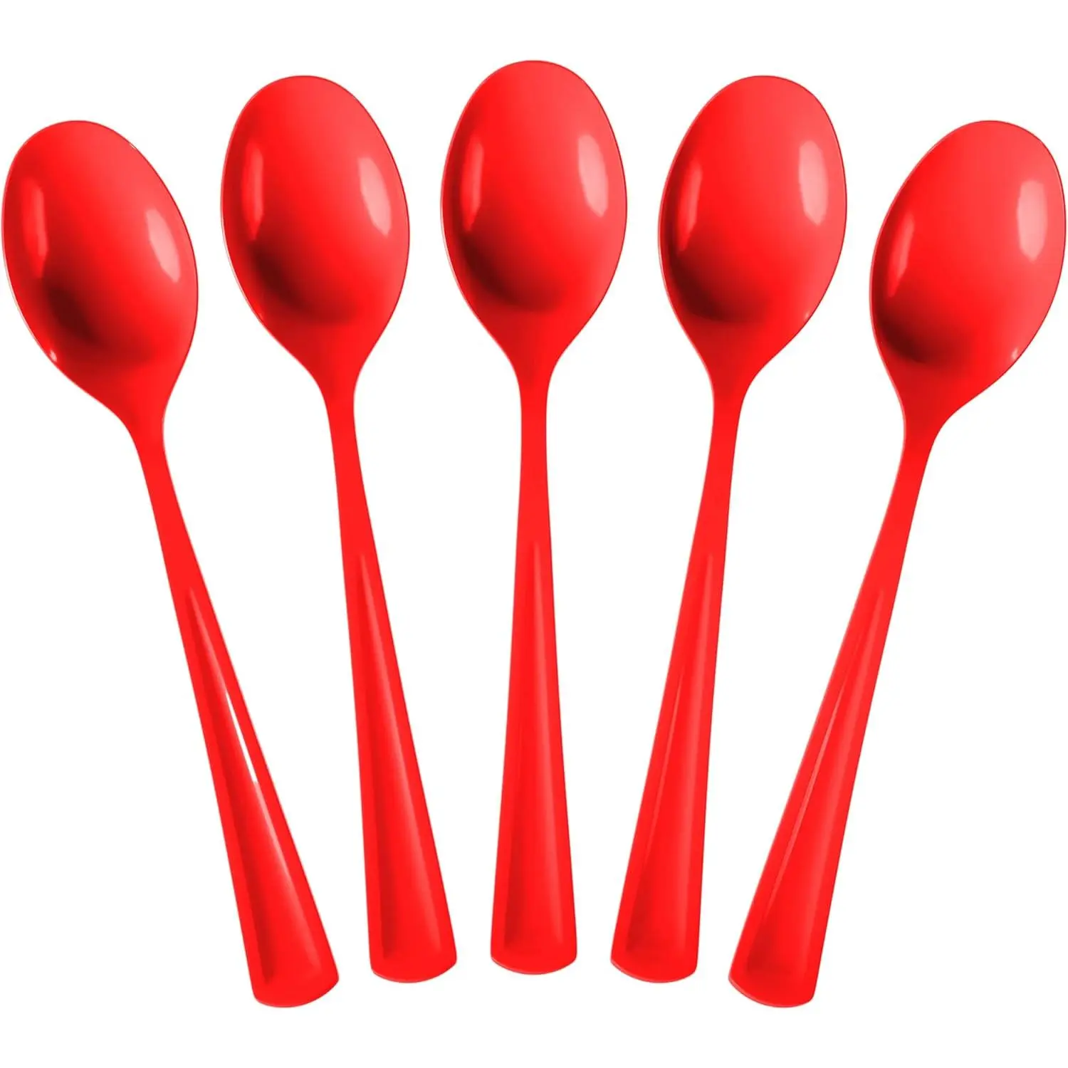 Red Plastic Spoons 50 count Red Spoons Disposable Utensils Heavy Duty Plastic Cutlery Set Disposable Cutlery Sets Flatware Sets Silverware Set For Party Supplies & Party Tableware