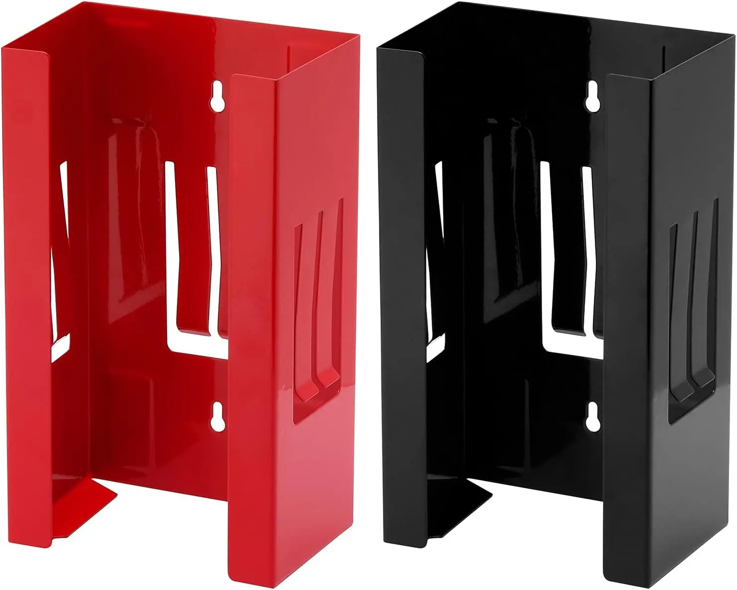 CASOMAN 2-Pack Magnetic Glove & Tissue Dispenser, Black & Red, 8LB Capacity, Wall Mount, Glove Box Holder