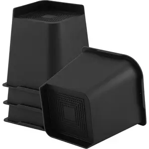 Furniture Risers 6 inch, L-Shape Desk Risers, Risers for couch legs, Bed Frame Risers Heavy Duty, Up to 5000 LBs, Sturdy Bed Lifts for College Dorm Rooms, Couches, Tables, Desks(Set Of 4,Black)
