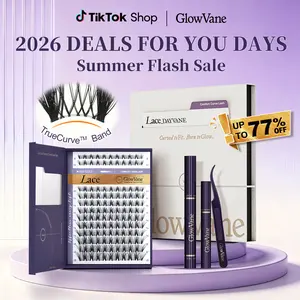 Lace | GlowVane TrueCurve Lash Clusters Kit Manga Volume 0.03mm Curved Band Soft Lightweight 8-18mm DD Curl DIY Lash Extensions for Beginners #DealsForYouDays