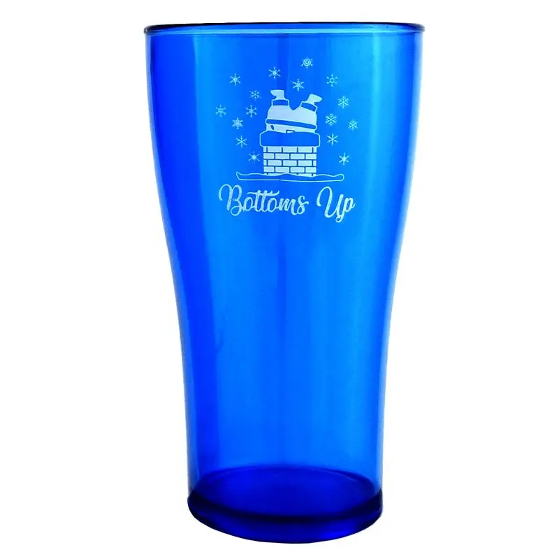 Reusable Polycarbonate Tumbler Glasses - 570 ml Blue Plastic Beverage Cups, Washable Kitchenware Drinkware