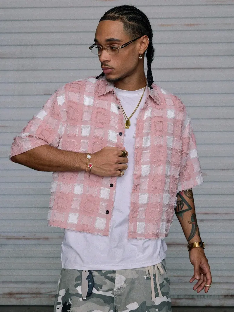 cropped checkered shirt - TikTok Shop
