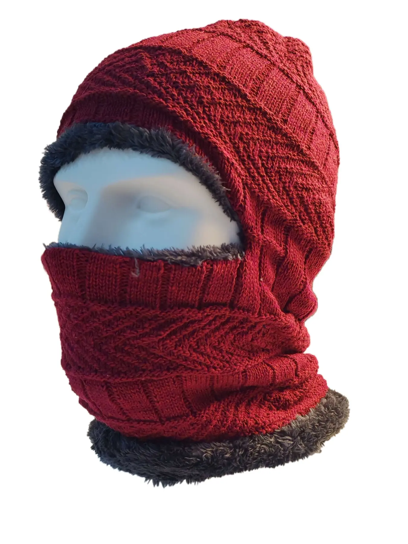 Men's Winter Ski Mask, Knitted Windproof Neck Full Face Cover, Wool Baraklava Hat, Unisex Snowboard Headgear, Warm Scarf for Cold Weather, Protective Gear