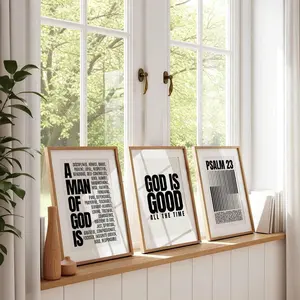 3pcs Modern Black White Wall Art Picture Christian Bible Verse Canvas Print Paintings | Minimalist Scripture Art Decor For Teen Boy Room, Living Room Or College Guy Dorm Home Decor,Religious Wall Decor Bible Verse Poster,Gift For Him,Unframed Wooden Wall