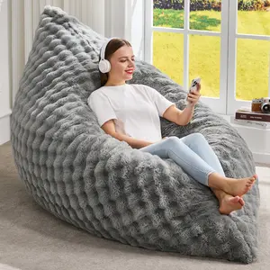 Hobestluk 3 in 1 Bean Bag Chair Giant Bean Bag Chairs for Adults with Bubble Cover Convertible Bean Bag Floor Cushion with Machine Washable Cover for Living Room