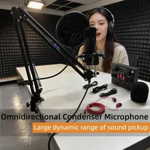 Bm800+v8k Sound Card Microphone Set, Simple Connection, Easy Carry, 8+ Sound Effects, Atmosphere Enhancing, Ideal for Gaming & Streaming