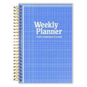 Weekly Planner A5 Spiral Bound Organizer 52 Week Undated Schedule To Do List Habit Tracker Water Intake Log Sturdy Plastic Cover 100gsm Thick Paper hobonichi  planner  adhd  fidgets