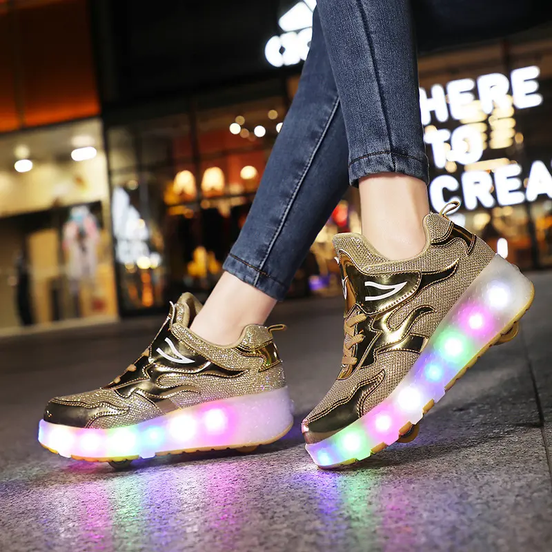 UnisexKid'sFashionLEDLightUpRollerShoesWithRotating,ComfyDetachableWheelSkateSneakersBoy's&Girl'sTeenOutdoor UnisexKid'sFashionLEDLightUpRollerShoesWithRotating,ComfyDetachableWheelSkateSneakersBoy's&Girl'sTeenOutdoor