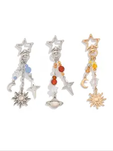 Cute Star & Moon & Sun Design Keychain, Fashionable Beaded Keychain for Women & Men, Trendy All-match Keychain for Birthday Gift, Keychain for Car, Stylish Keychain, Key