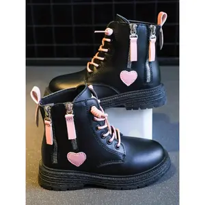 Fashionable Cute Kids Boots, Comfortable Side Zipper Boots for Girls, Casual Trendy Boots for Daily Wear, Perfect for Students, High Top Boots