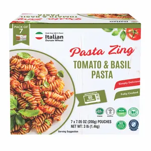 Pasta Zing Tomato & Basil Pasta - Pack of 7, 7.05 Ounce, 100% Italian Durum Wheat, Ready to Eat in 60 Seconds, Ideal for Busy Lifestyles - Carb Traditional