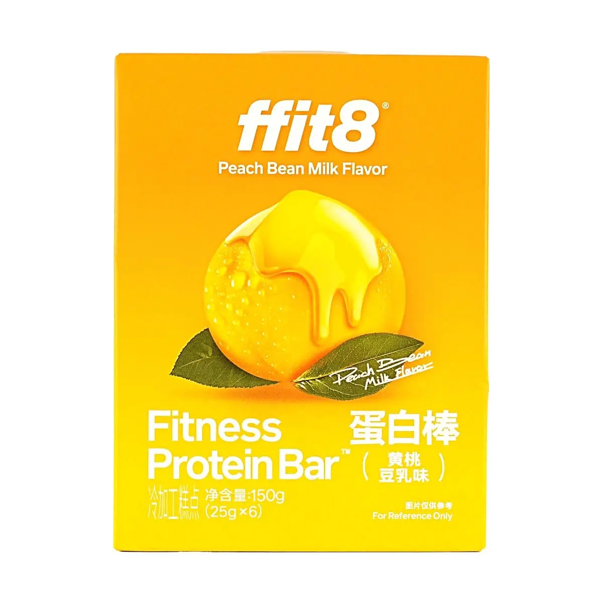 FFIT8 Peach Soy Milk Protein Bar Snack - 150g (6 Bars) - High Protein, High Fibre, 0 Trans Fat, Delicious Fruit Flavor