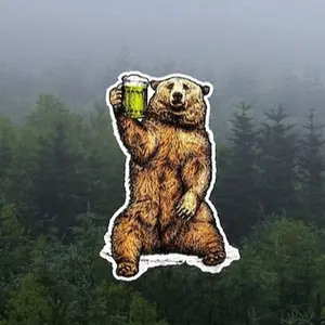 Bear Beer Sticker, Vinyl sticker, Laptop sticker, Yeti cooler sticker, Water Bottle Sticker, Funny Sticker