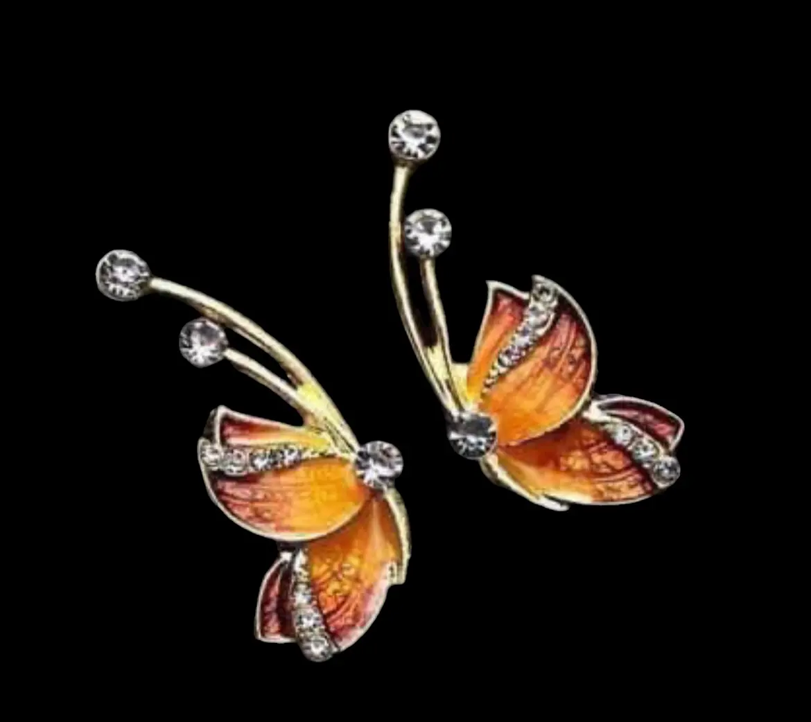 New Absolutely Beautifully Stunning Half Butterfly  Stud Earrings