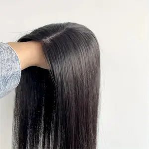 Fashionable New [Elegant Human Hair Topper] 1pc Large Human Hair Topper for Women - 6x6 Inch Straight Mono-Base Hairpiece with Secure Lace Base, Elegant Natural Look for Sparse Hair, Versatile & Sleek Glossy Texture